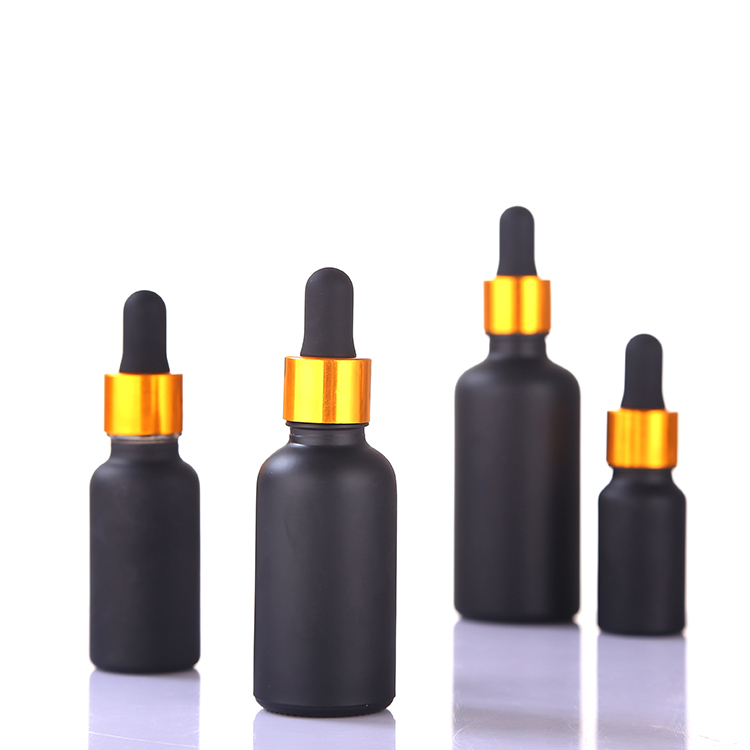 e liquid 5ml 10ml 15ml 20ml 30ml 50ml 100ml matte black essential oil glass dropper bottle with screw cap