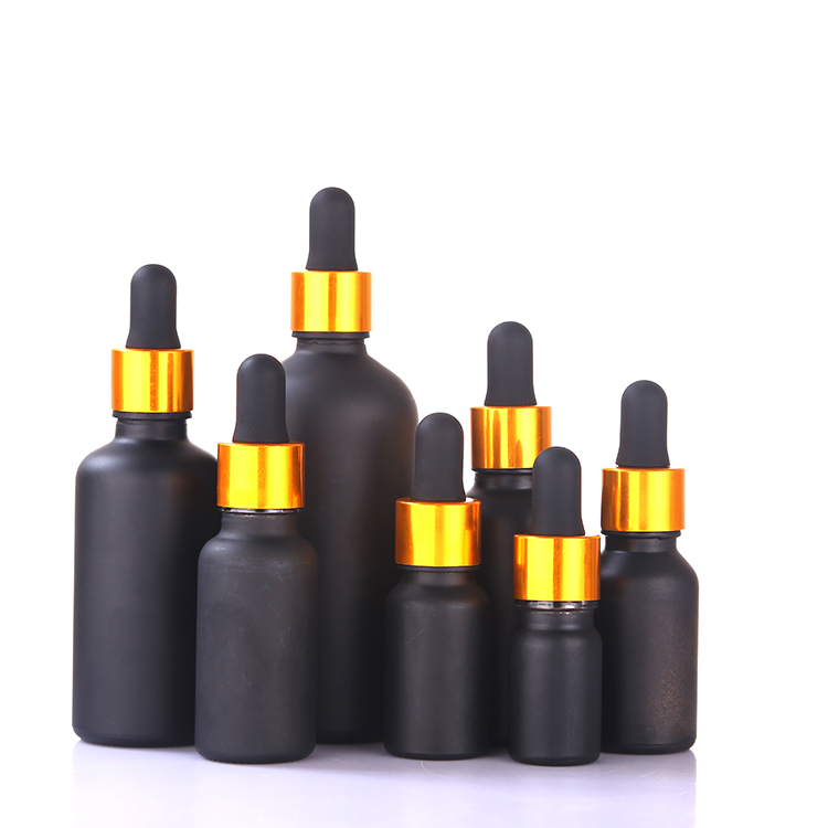 e liquid 5ml 10ml 15ml 20ml 30ml 50ml 100ml matte black essential oil glass dropper bottle with screw cap