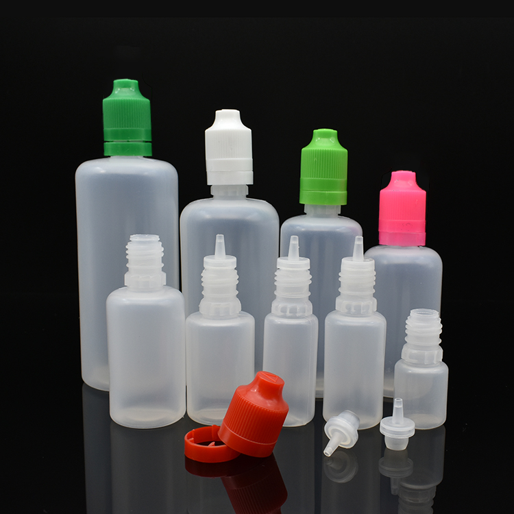 e liquid 5ml 10ml 20ml 30ml 50ml 100ml 120ml eye drop PE Plastic dropper bottle with tamper proof lid