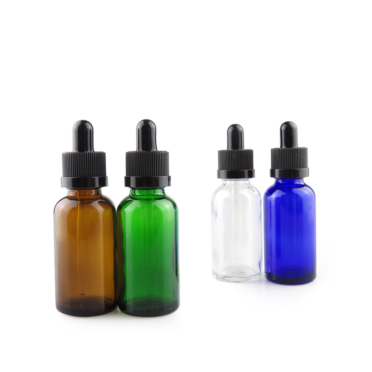 e liquid clear amber green blue 30ml glass dropper bottle with pipette
