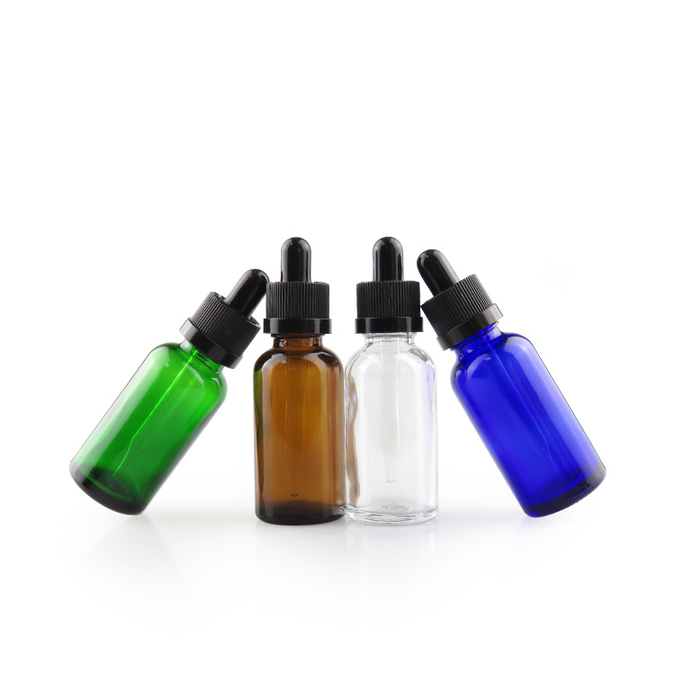 e liquid clear amber green blue 30ml glass dropper bottle with pipette