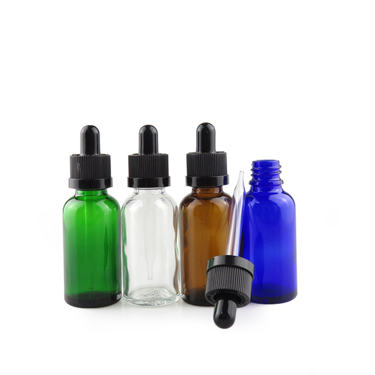e liquid clear amber green blue 30ml glass dropper bottle with pipette
