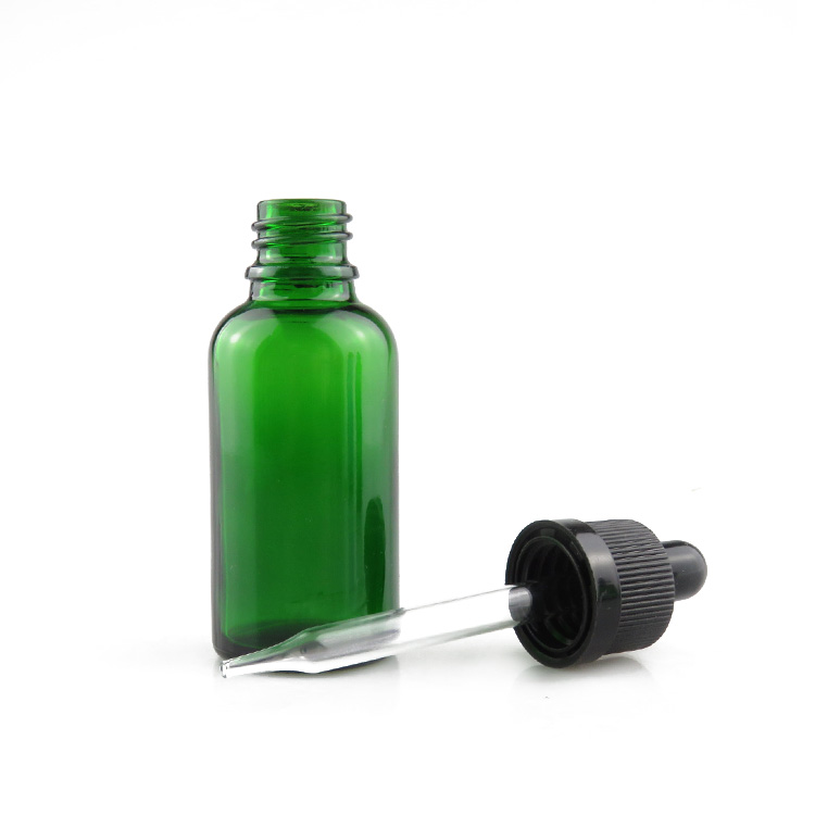 e liquid e juice 30ml green glass dropper bottle with blackchildproof cap