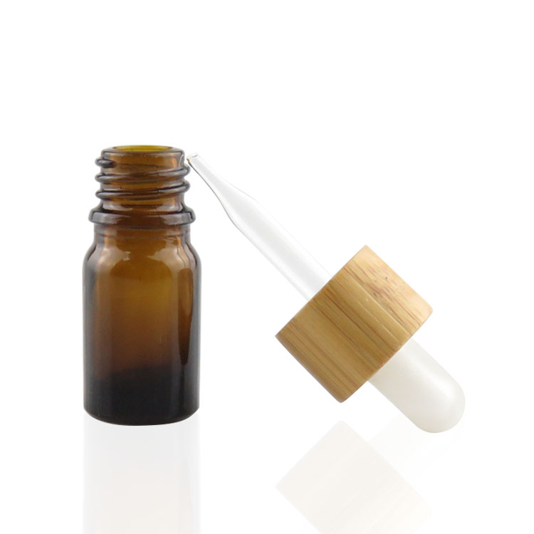 e liquid e juice round amber glass bottle 5ml glass bottle with bamboo screw cap