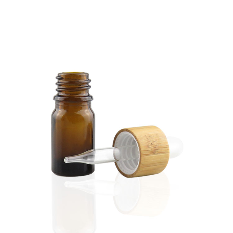 e liquid e juice round amber glass bottle 5ml glass bottle with bamboo screw cap