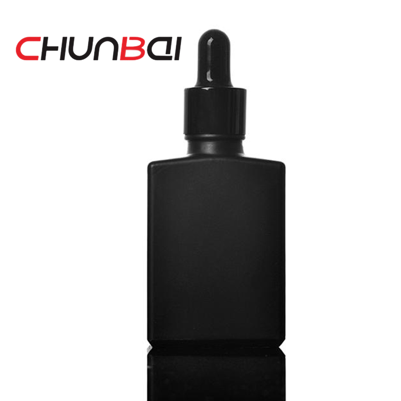 e liquid glass bottles 15ml 30ml 60ml matte black glass rectangular bottles with paper tube
