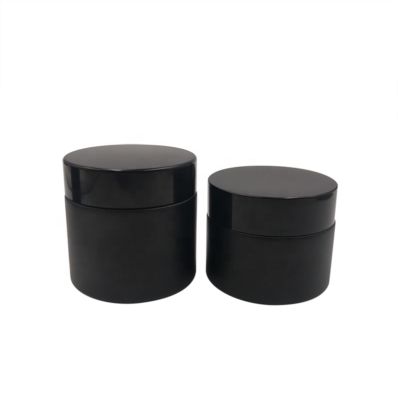 eco friendly 10g 20g 30g black glass wide mouth cosmetic cream separate bottle ointment container