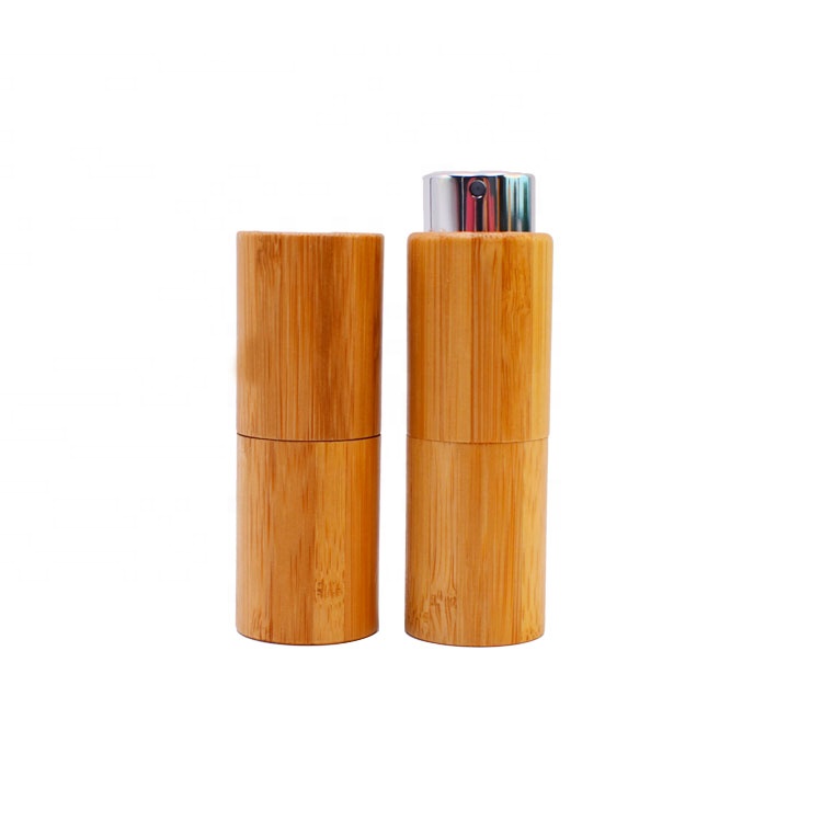 eco friendly 10ml bamboo cover glass tube inner perfume bottles