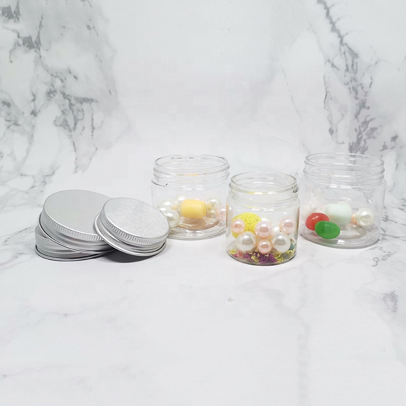 eco friendly 120ml 4oz empty clear cosmetic cream lotion pet plastic jar set 100ml skincare packaging container