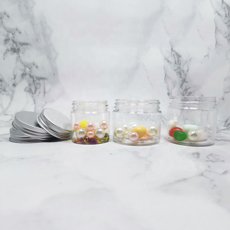 eco friendly 120ml 4oz empty clear cosmetic cream lotion pet plastic jar set 100ml skincare packaging container