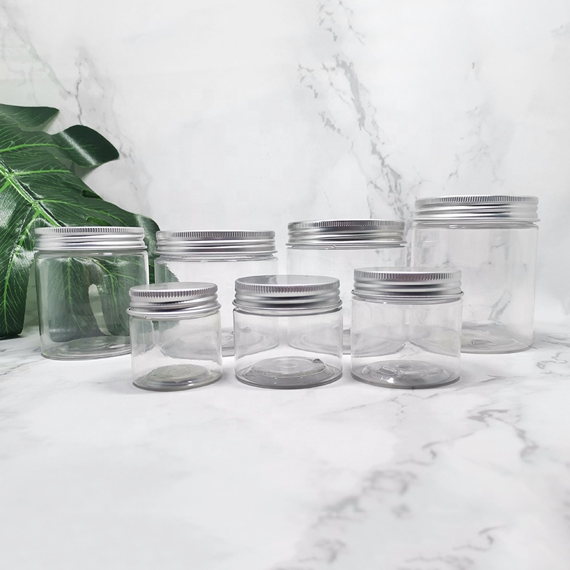 eco friendly 120ml 4oz empty clear cosmetic cream lotion pet plastic jar set 100ml skincare packaging container