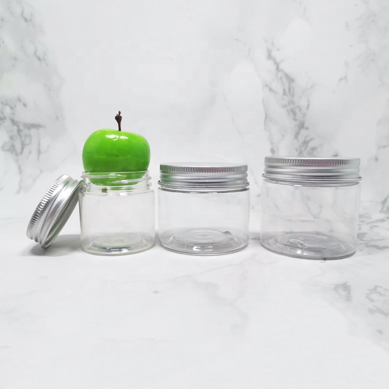 eco friendly 120ml 4oz empty clear cosmetic cream lotion pet plastic jar set 100ml skincare packaging container