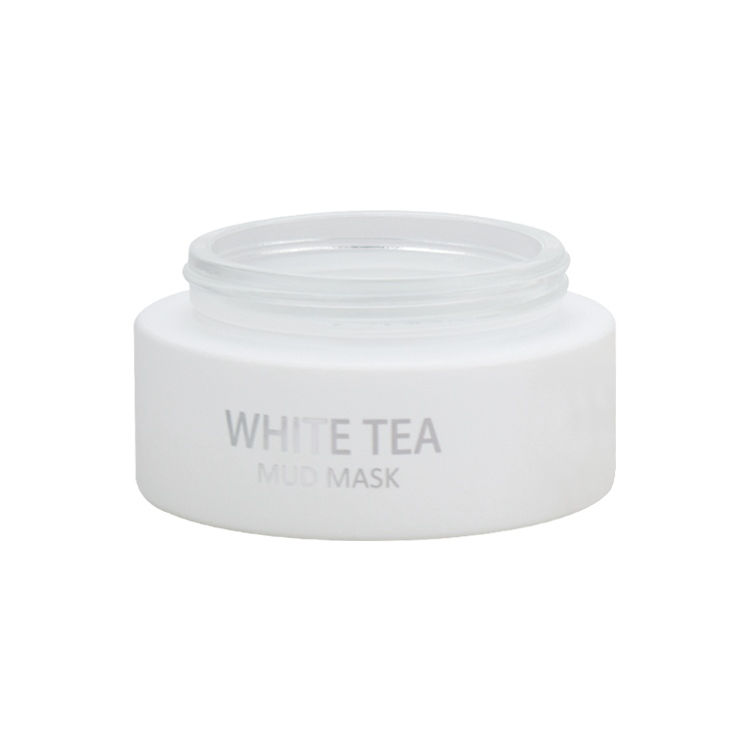 eco friendly 1oz 30ml 30g matte white glass cream jar with bamboo lid