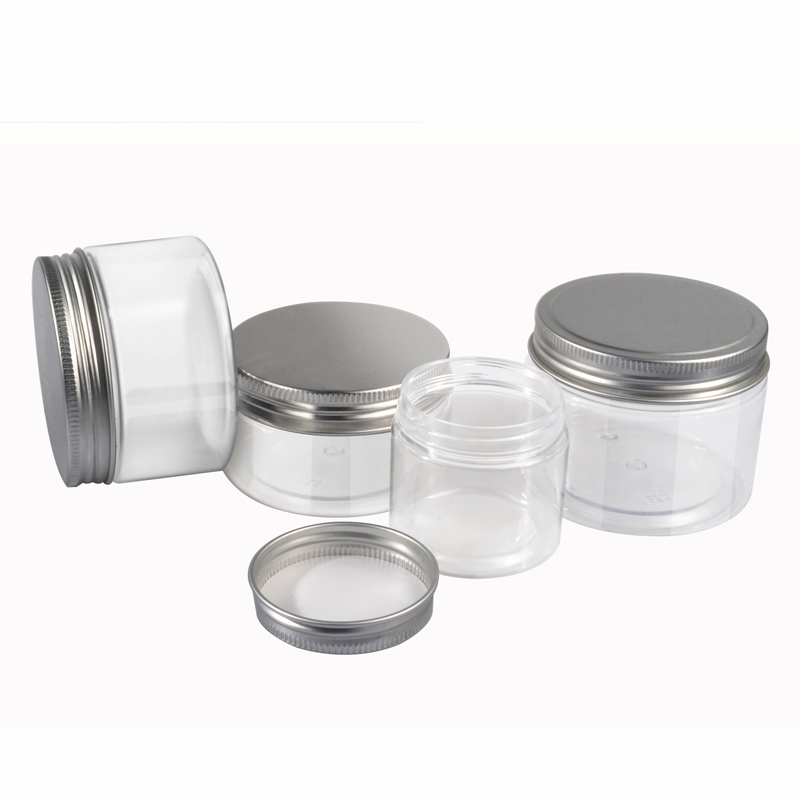eco friendly 250ml 300ml 500ml pet cream jar cosmetic containers with aluminum lid