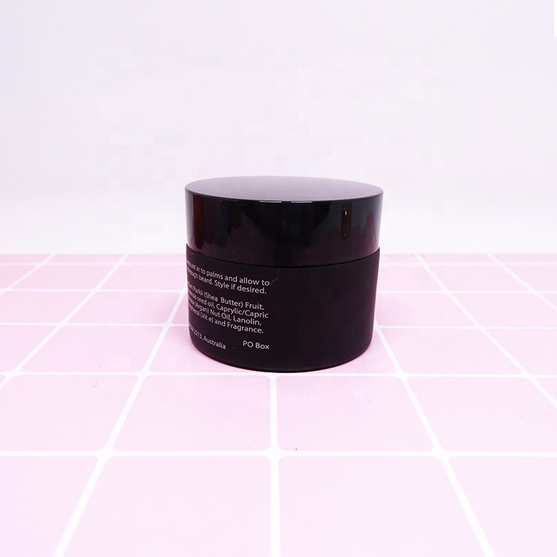 eco-friendly  50ml matted black glass cosmetic jar for facial cream