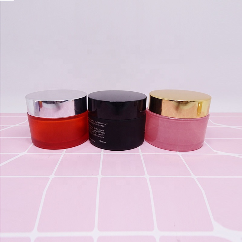 eco-friendly 50ml matted black glass cosmetic jar for facial cream
