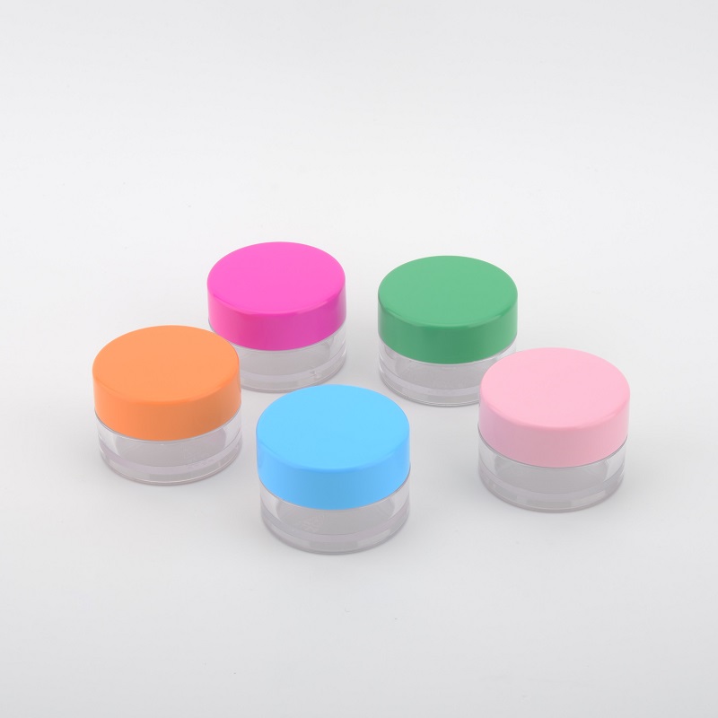 eco friendly PETG 10g 15g 30g 50g clear cosmetic jar with blue lid cream Jars for cosmetic packing