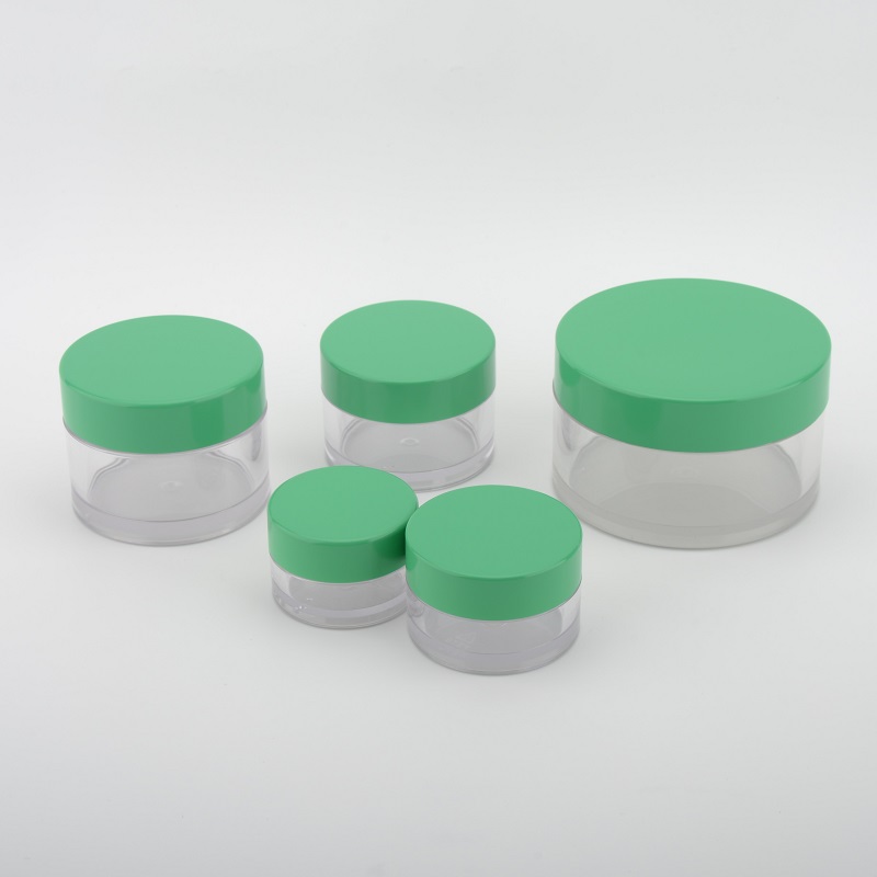 eco friendly PETG 10g 15g 30g 50g clear cosmetic jar with blue lid cream Jars for cosmetic packing