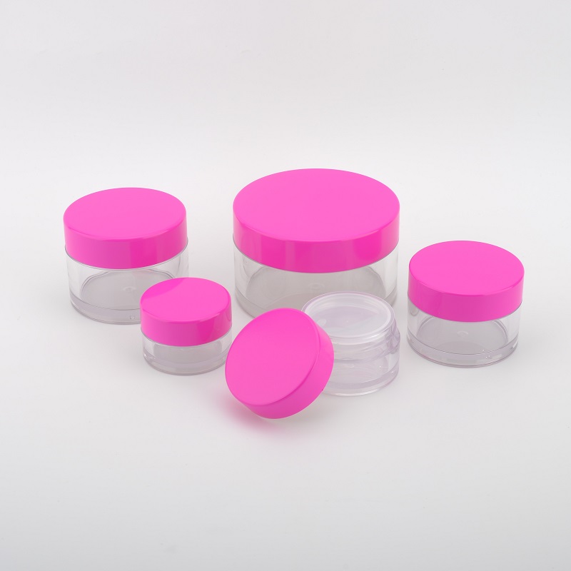 eco friendly PETG 10g 15g 30g 50g clear cosmetic jar with blue lid cream Jars for cosmetic packing