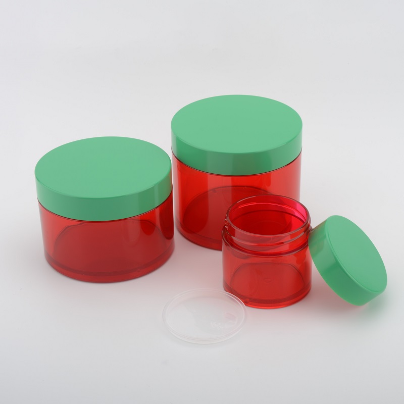 eco friendly PETG 10g 15g 30g 50g clear cosmetic jar with blue lid cream Jars for cosmetic packing