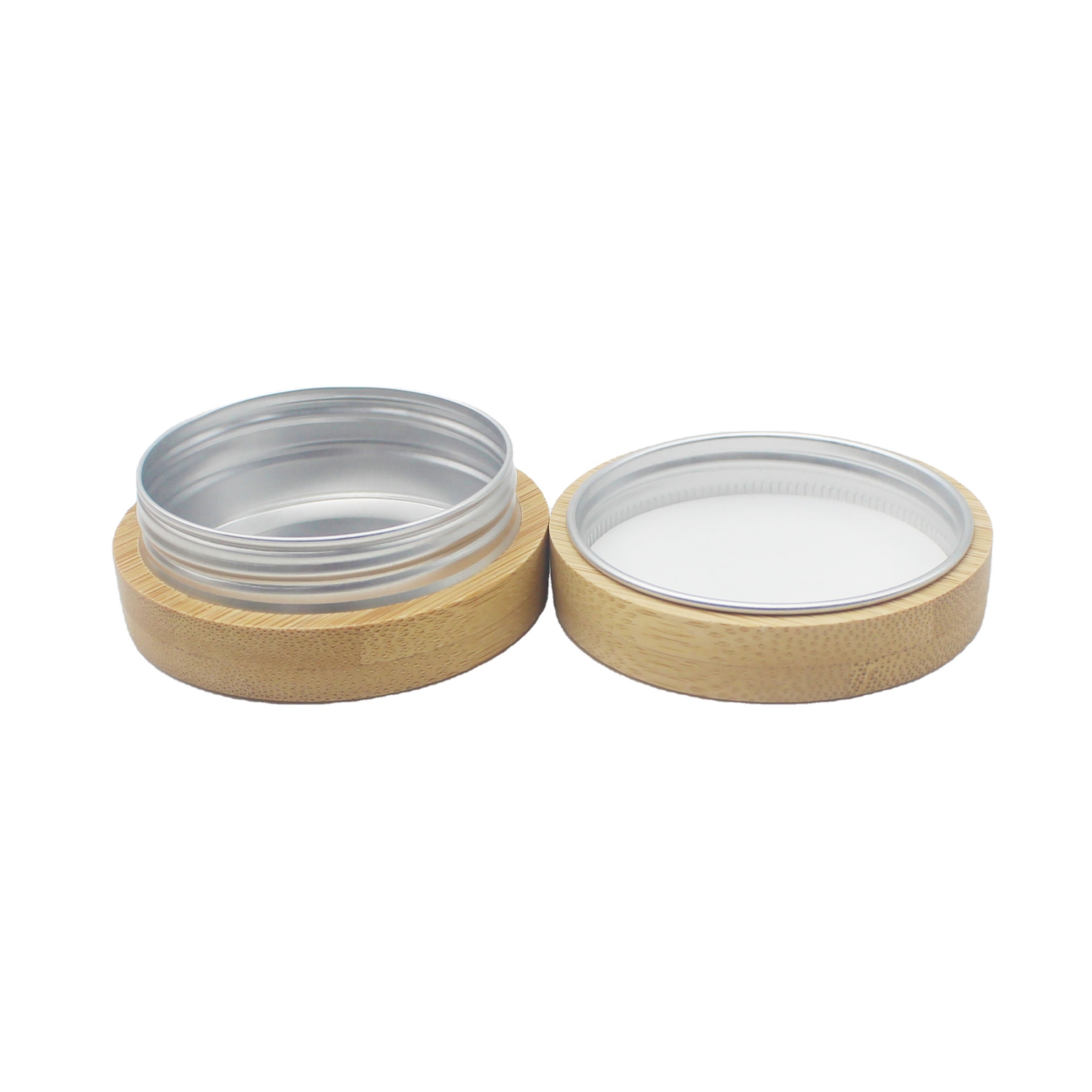eco friendly bamboo jar for cosmetic cream aluminum inner jar empty luxury packaging 30g 50g 100g BBJ-268