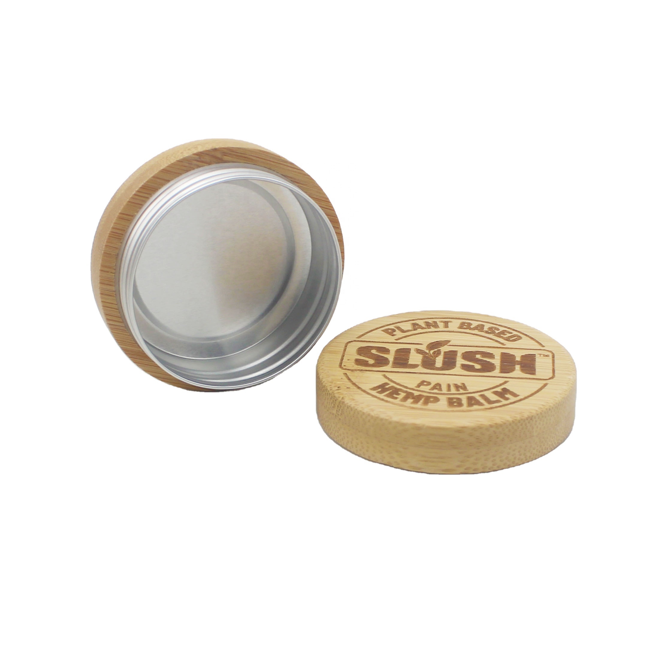 eco friendly bamboo jar for cosmetic cream aluminum inner jar empty luxury packaging 30g 50g 100g BBJ-268