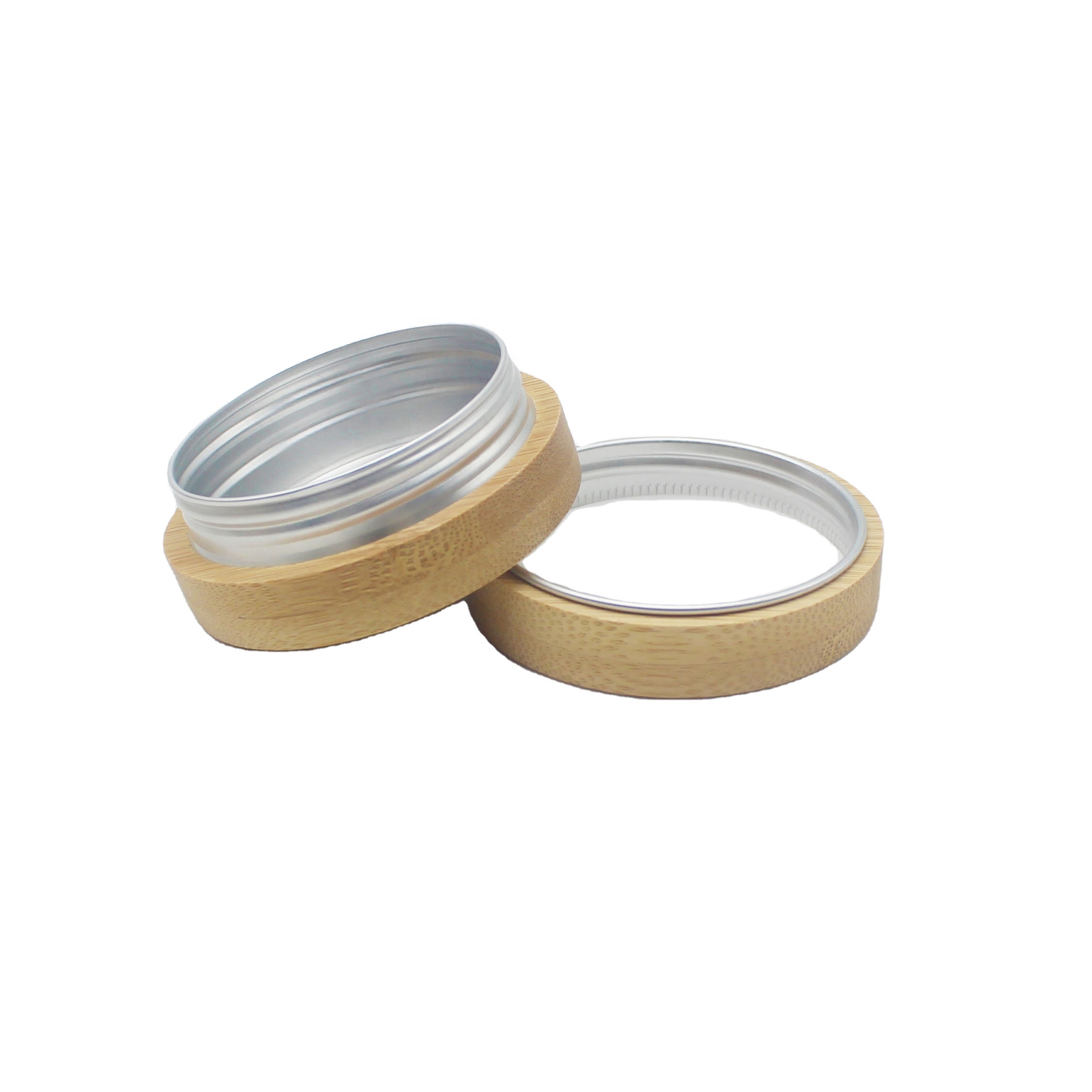 eco friendly bamboo jar for cosmetic cream aluminum inner jar empty luxury packaging 30g 50g 100g BBJ-268