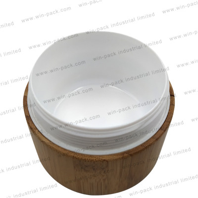 eco friendly bamboo plastic cosmetics cream empty jar 50g 100g