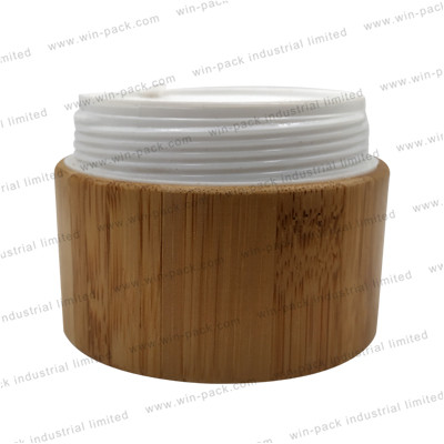 eco friendly bamboo plastic cosmetics cream empty jar 50g 100g
