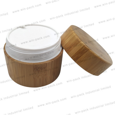 eco friendly bamboo plastic cosmetics cream empty jar 50g 100g