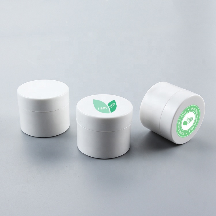 eco friendly biodegradable packaging clear empty storage pla cosmetic jar for face mask, cream jar
