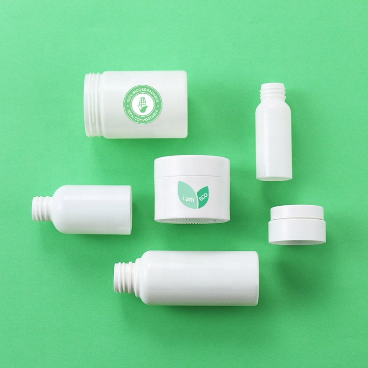 eco friendly biodegradable packaging clear empty storage pla cosmetic jar for face mask, cream jar