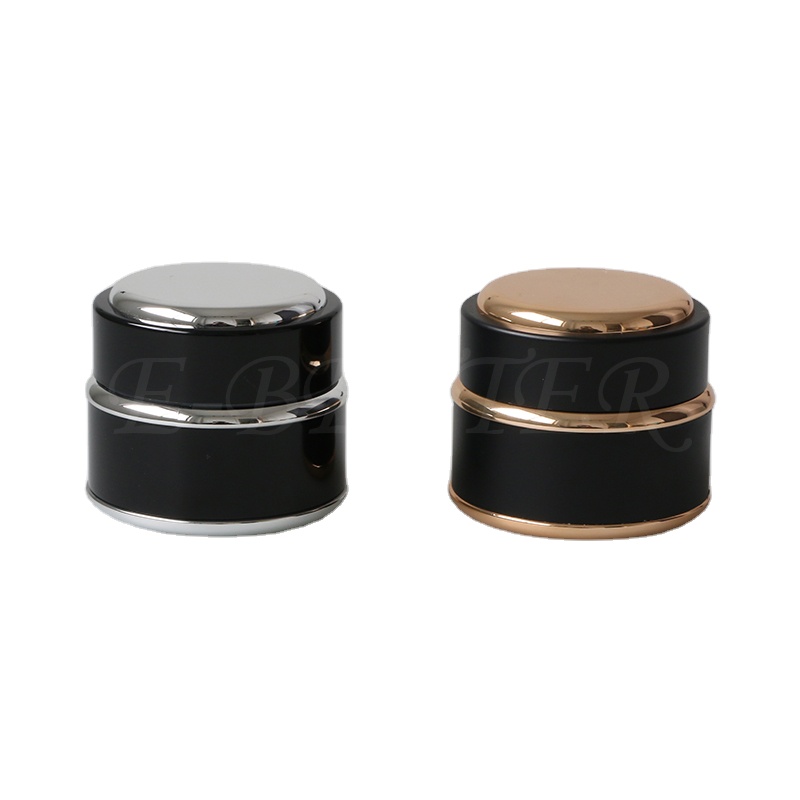 eco friendly black 1 oz round  face cream container plastic jars