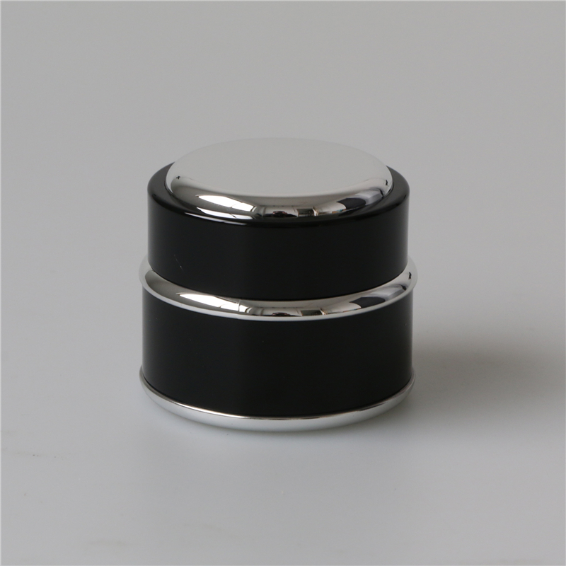 eco friendly black 1 oz round face cream container plastic jars