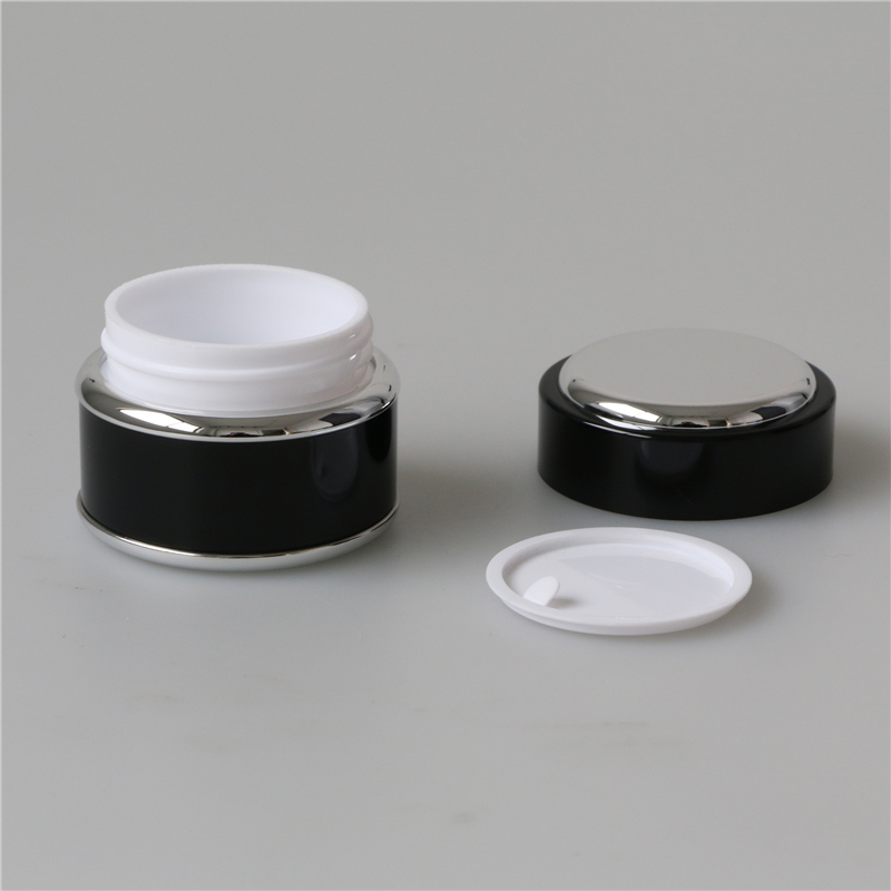 eco friendly black 1 oz round face cream container plastic jars