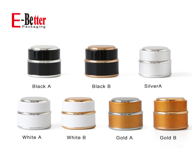eco friendly black 1 oz round face cream container plastic jars