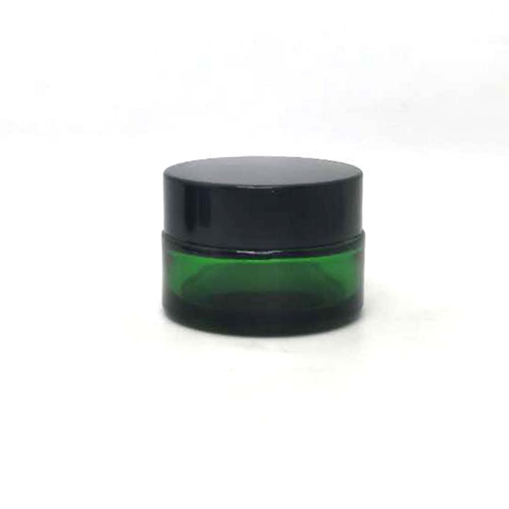 eco friendly container glass jar 15g for cream empty round cream glass jar cosmetics with black plastic lid