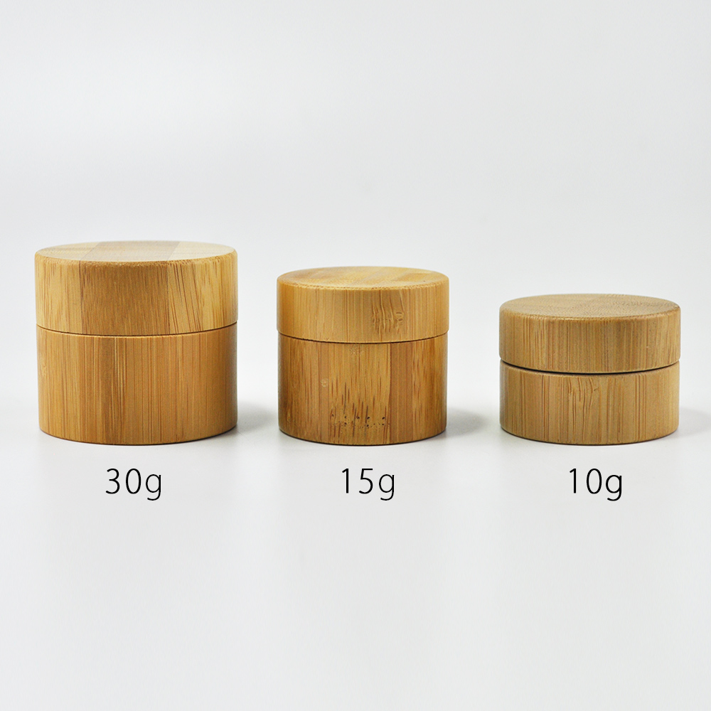 eco friendly cosmetic containers 15g 30g 50g cosmetic jar 100ml bamboo spray bottle with bamboo cap