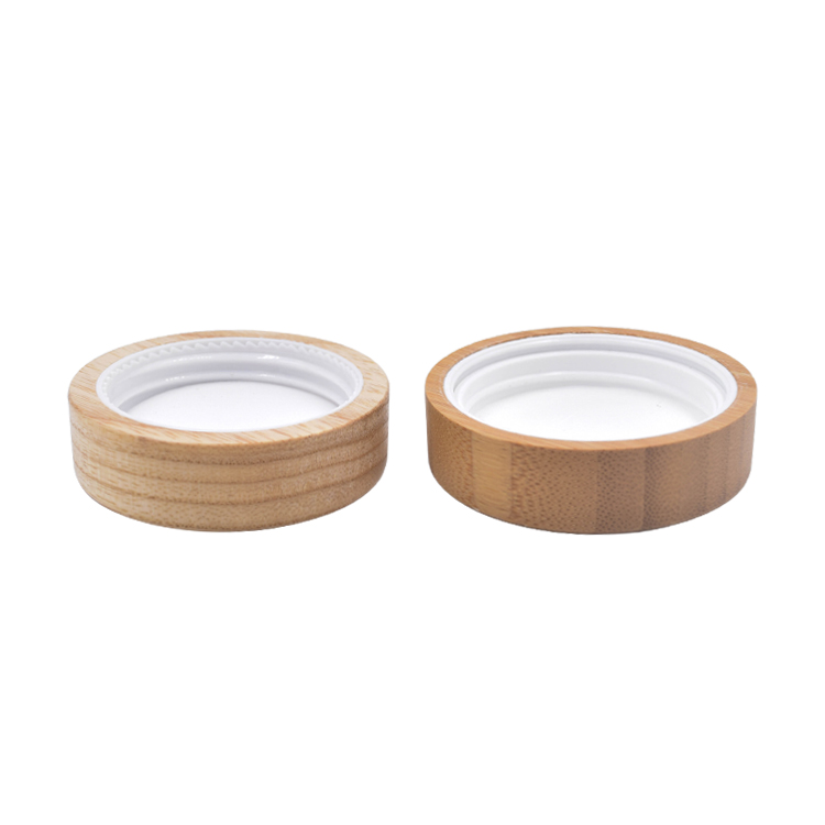 eco friendly cosmetic containers 30g frosted and clear empty bamboo cream jars
