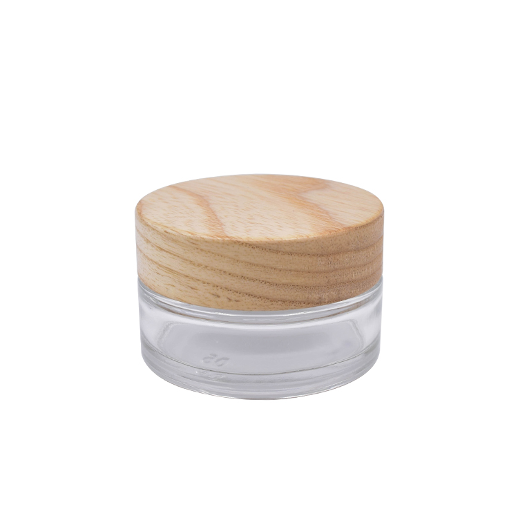 eco friendly cosmetic containers 30g frosted and clear empty bamboo cream jars
