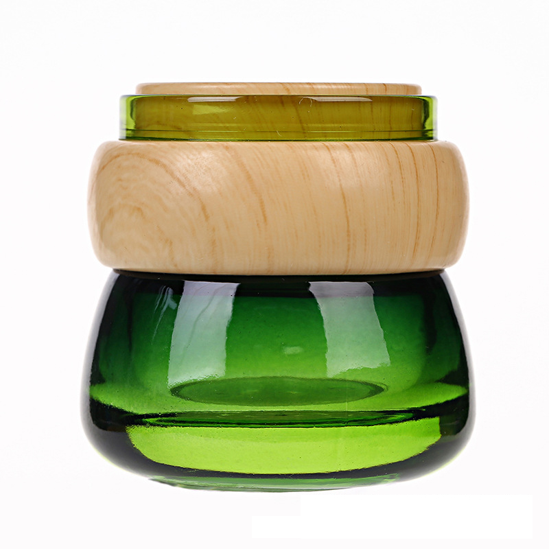 eco friendly cosmetic containers and 50 ml glass jar cosmetics green glass cream jar