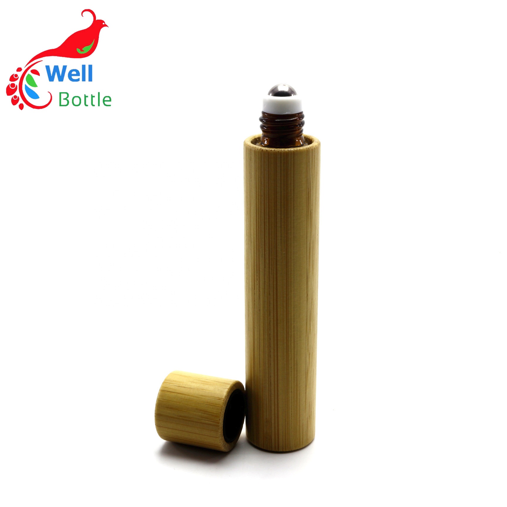 eco-friendly cosmetic packaging bamboo essential oil roller bottle Roller-075RL