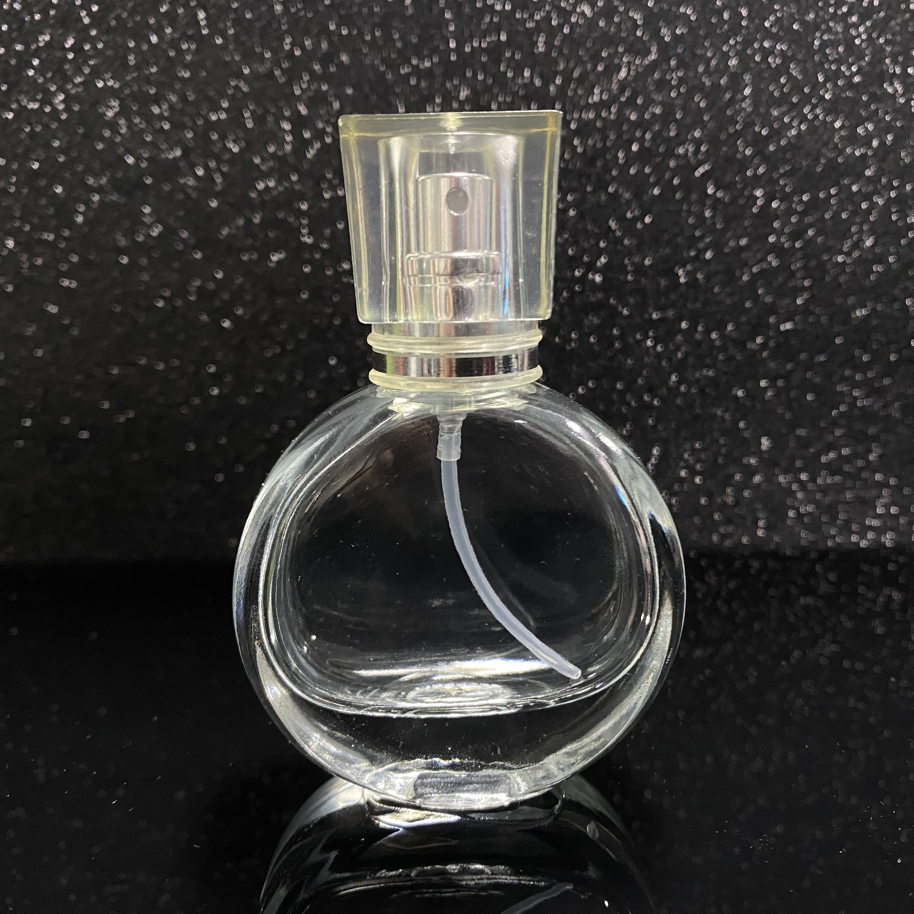 eco friendly cylinder square rectangle clear glass perfume sprayer and roll-on bottle with metal lid