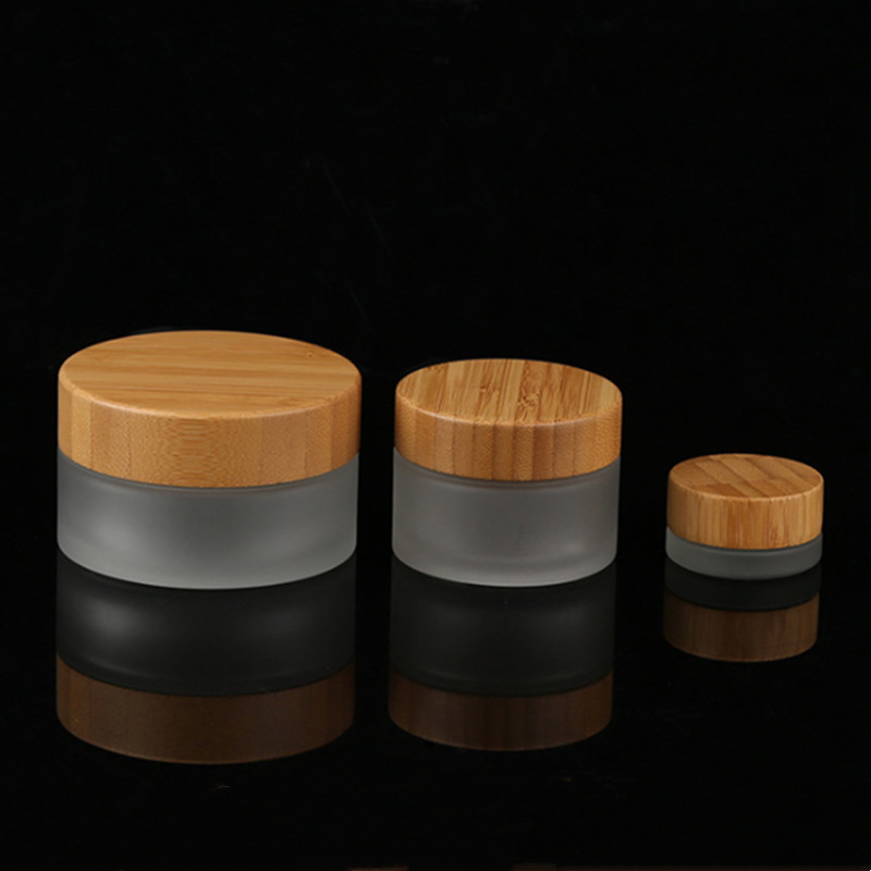 eco-friendly double walled bamboo jar frost cream jar/Custom bamboo wooden cosmetic jar 30g 50g 100g cosmetic
