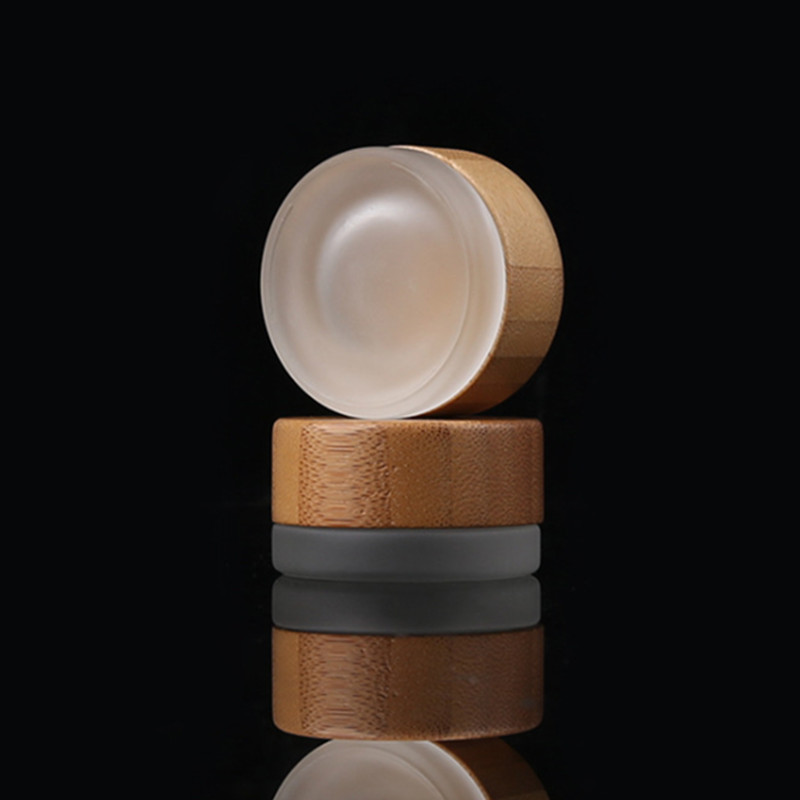 eco-friendly double walled bamboo jar frost cream jar/Custom bamboo wooden cosmetic jar 30g 50g 100g cosmetic