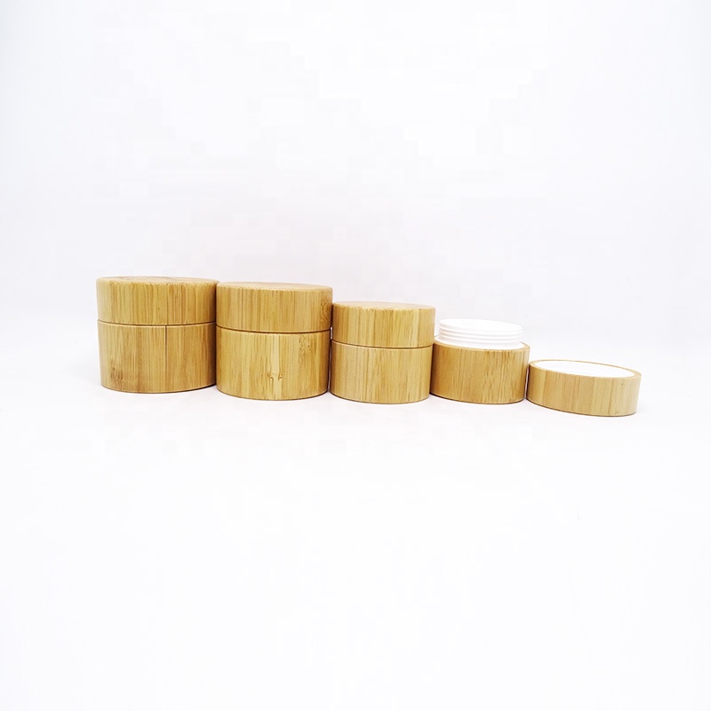 eco friendly empty 100ml 150ml cosmetic face mask bamboo jar body lotion container wood 200ml 250ml
