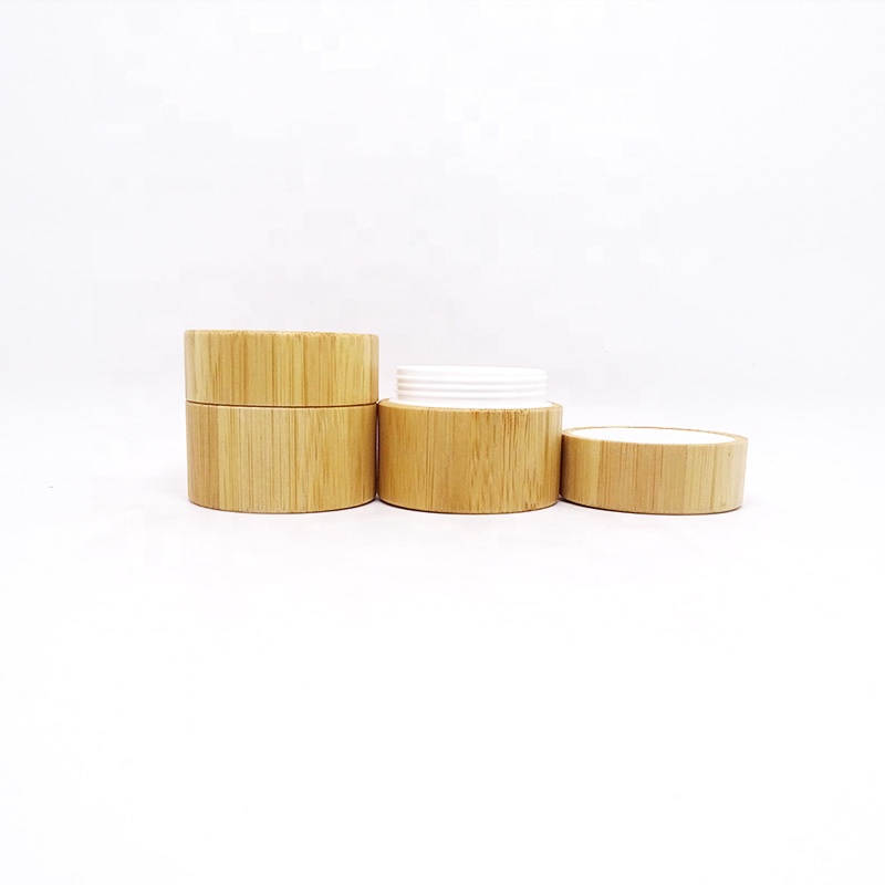 eco friendly empty 100ml 150ml cosmetic face mask bamboo jar body lotion container wood 200ml 250ml