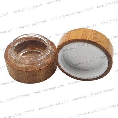 eco friendly empty 30g cream cosmetic bamboo glass storage jars wholesale