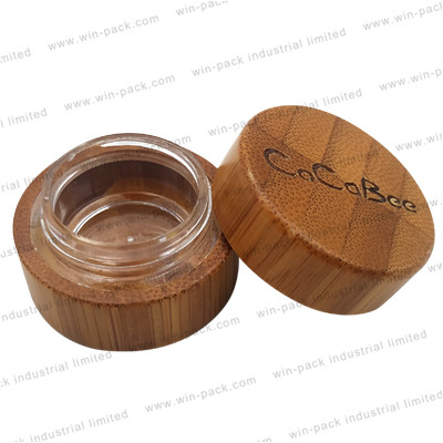 eco friendly empty 30g cream cosmetic bamboo glass storage jars wholesale