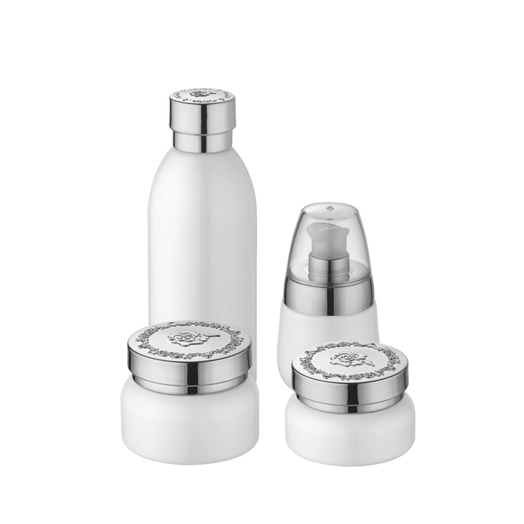 eco friendly empty 30ml 120ml green glass cosmetic bottles and jars plastic lotion bottles with lid